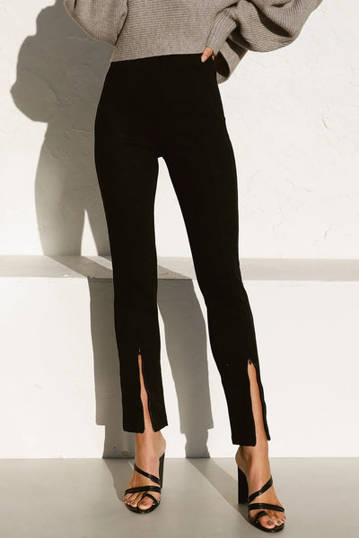 Black Split Denim Flared Jeans