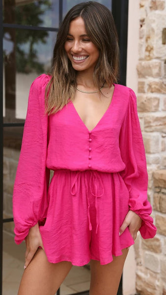 Hot Pink Withdraw Romper