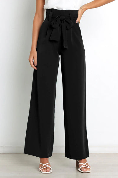 Black Bowtie Waist Pants