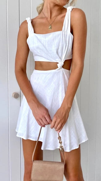 White Knot Mini Dress