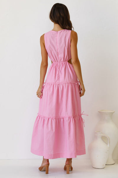 Blush Pink Sleeveless Midi Dress