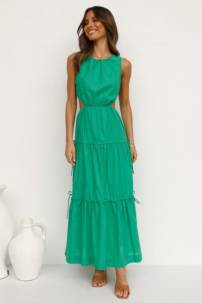 Green Sleeveless Midi Dress